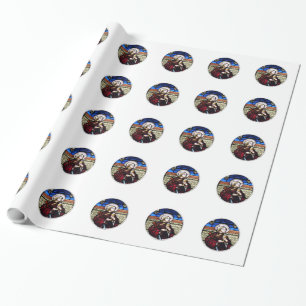 Papper radbrytning av Saint Barbara Stached Glass Presentpapper
