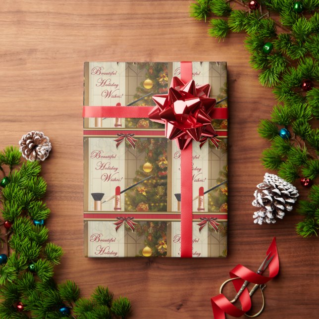 Papper radbrytning av skönhetsmakeup-Helgdag Presentpapper (Julgåva)