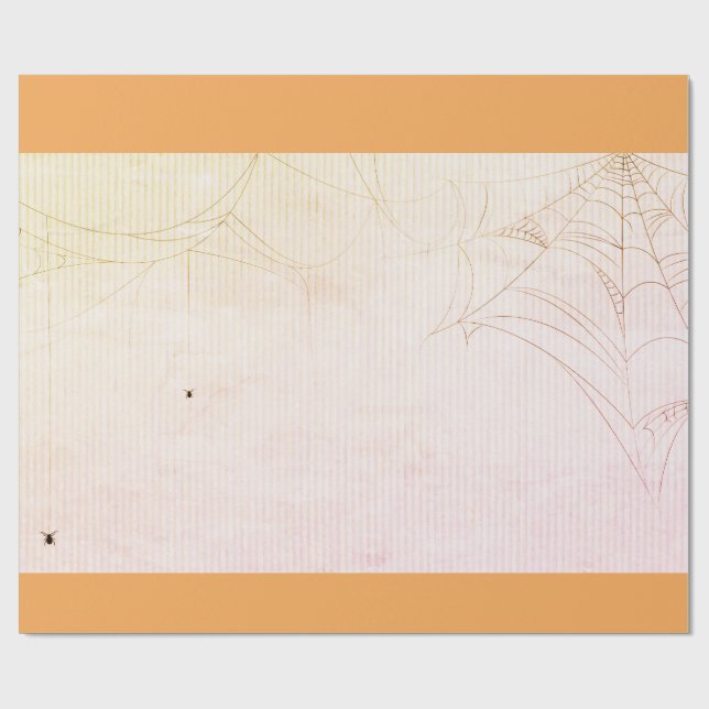Papper radbrytning av spindelnätets ORANGE HALLOWE Presentpapper (Platt)