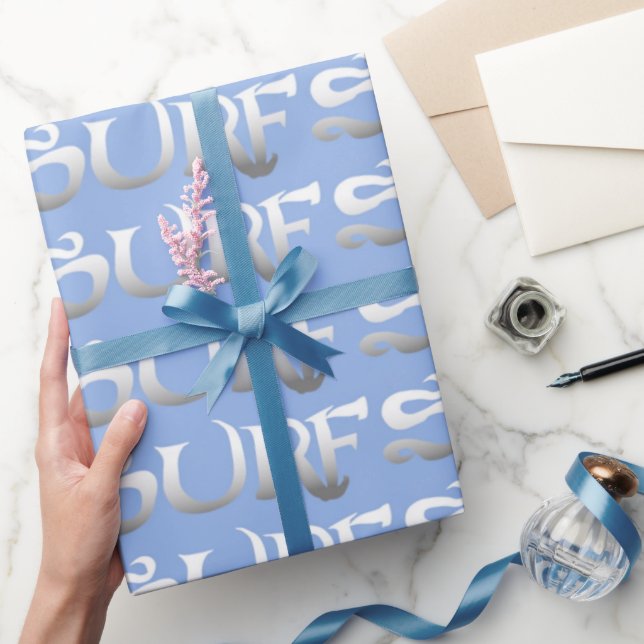 papper radbrytning av surfans blå glanskhet presentpapper (Gifting)