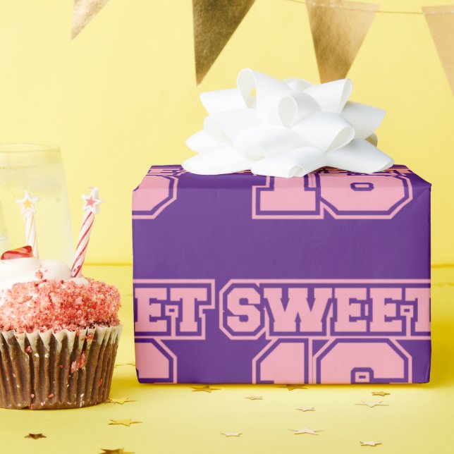 Papper radbrytning av sweet sixteen presentpapper (Födelsedagsfest)