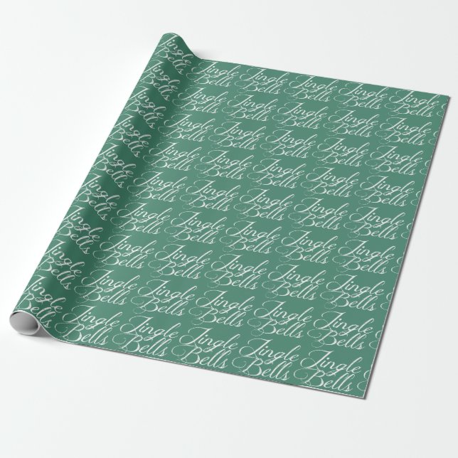 Papper radbrytning av Teal Jingle Klockor White Te Presentpapper (Utrullad)