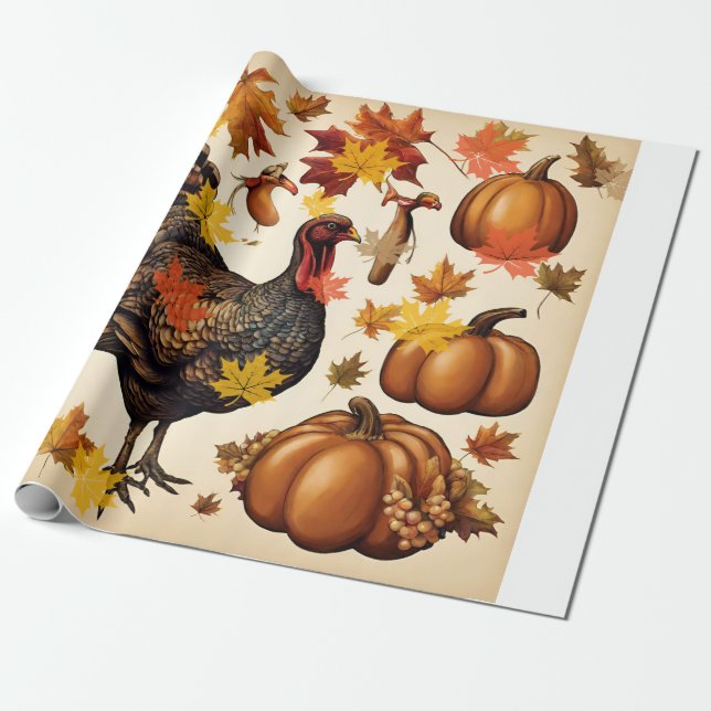 papper radbrytning av thanksgiving presentpapper (Utrullad)