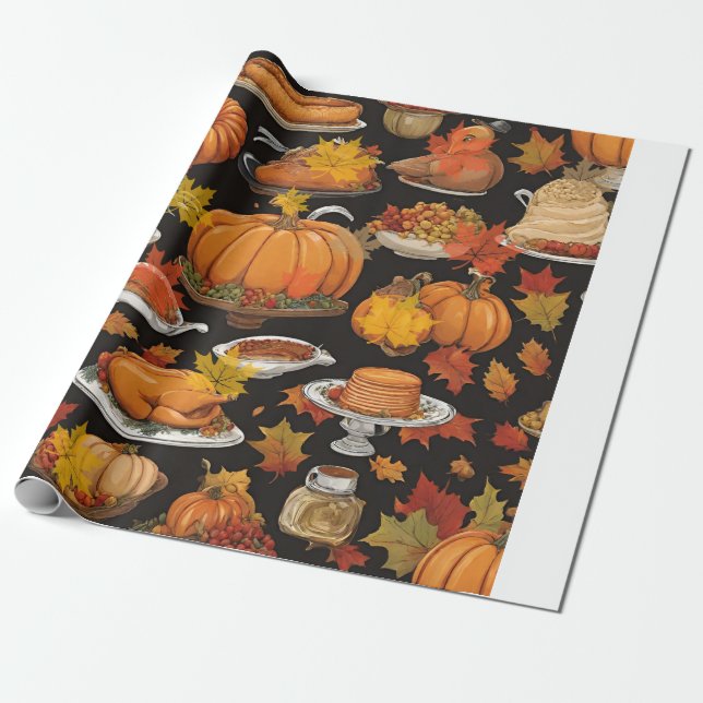 papper radbrytning av thanksgiving presentpapper (Utrullad)