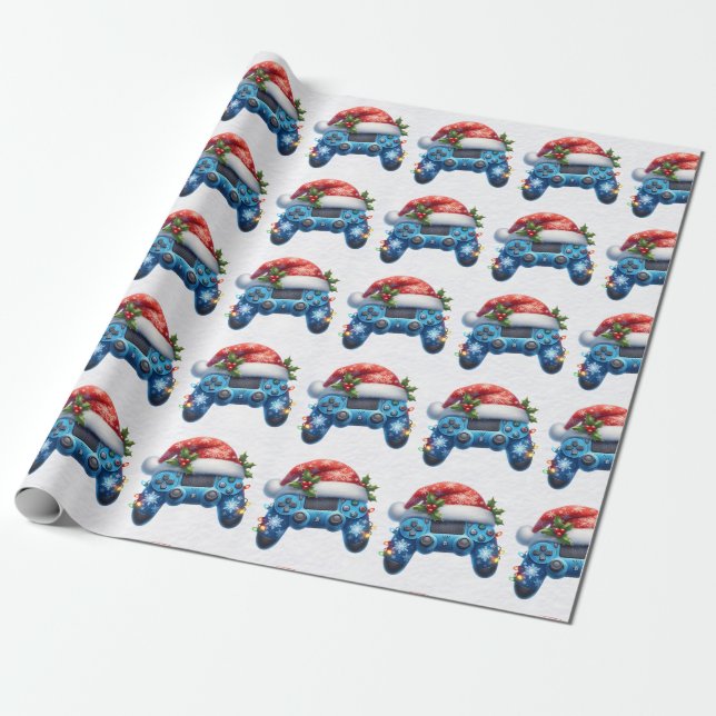 Papper radbrytning av tomtspelsstyrenheten presentpapper (Utrullad)