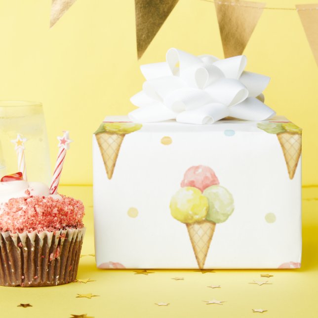 Papper radbrytning av trippelskop, iskräppssten presentpapper (Födelsedagsfest)