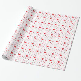 Papper radbrytning av Valentine Hearts design Gift Presentpapper