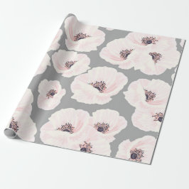 Papper radbrytning av vit emones Blommigt Presentpapper