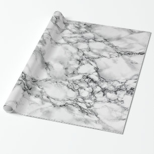 Papper radbrytning av vit Marble-design Presentpapper