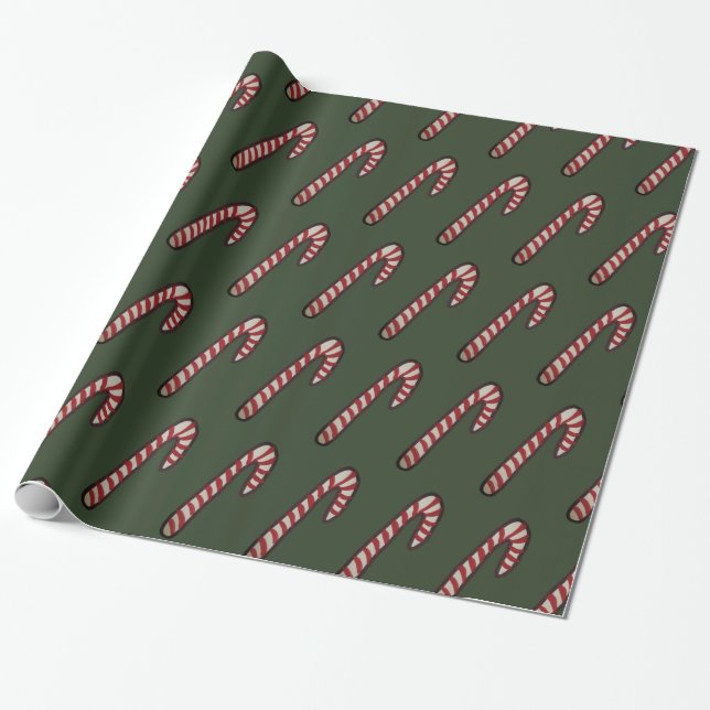 Papper radbrytning, Candy cane Presentpapper (Utrullad)