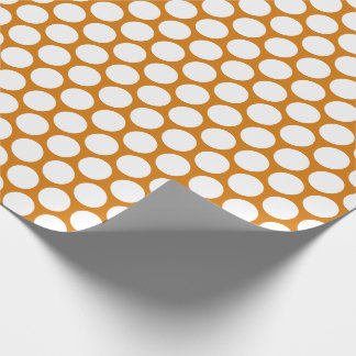 Papper radbrytning för bränd Orange Polka-punkt Presentpapper