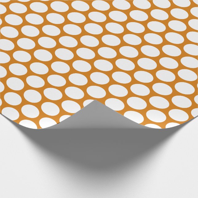 Papper radbrytning för bränd Orange Polka-punkt Presentpapper (Hörn)