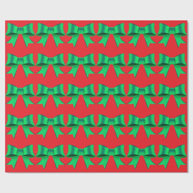 Papper radbrytning för grönt Bow Presentpapper (Platt)