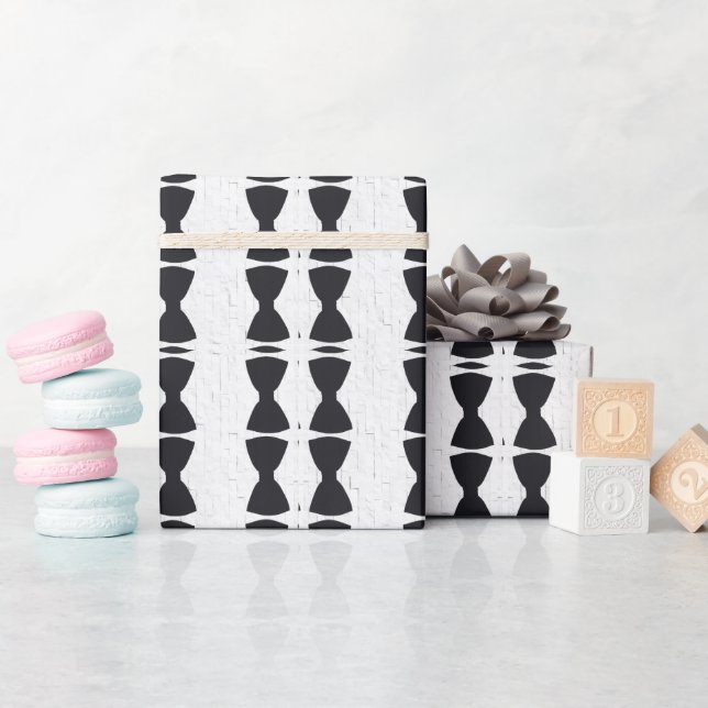 Papper radbrytning för svart lodrät3-radbrytning presentpapper (Baby Shower)