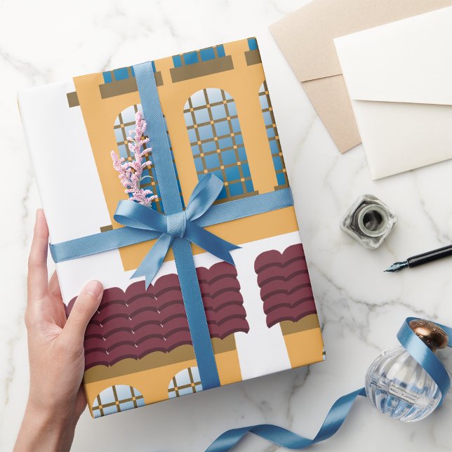 Papper radbrytning för två artikelhus presentpapper (Skapare uppladdad)