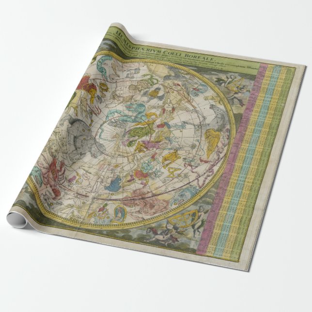 papper radbrytning för vintage Constellation Presentpapper (Utrullad)