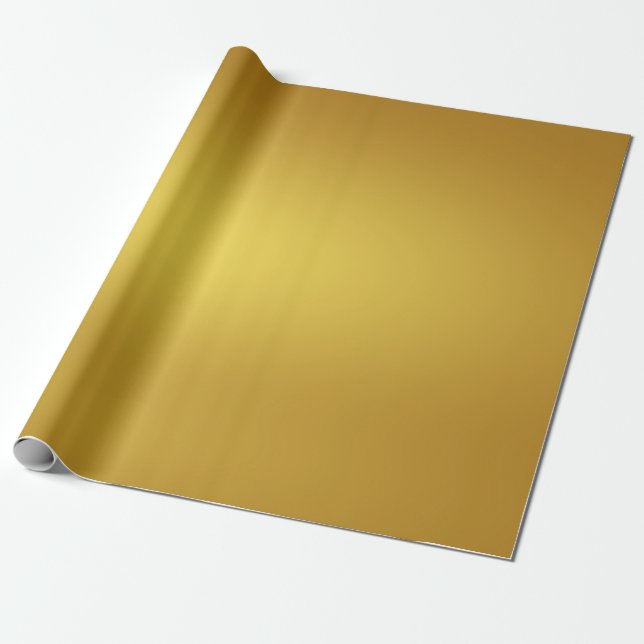 Papper radbrytning | Golden Gult Presentpapper (Utrullad)