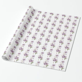 Papper radbrytning med liten Blommigt - delikat bl Presentpapper