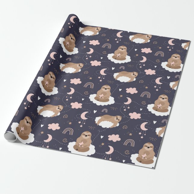 Papper radbrytning presentpapper (Utrullad)