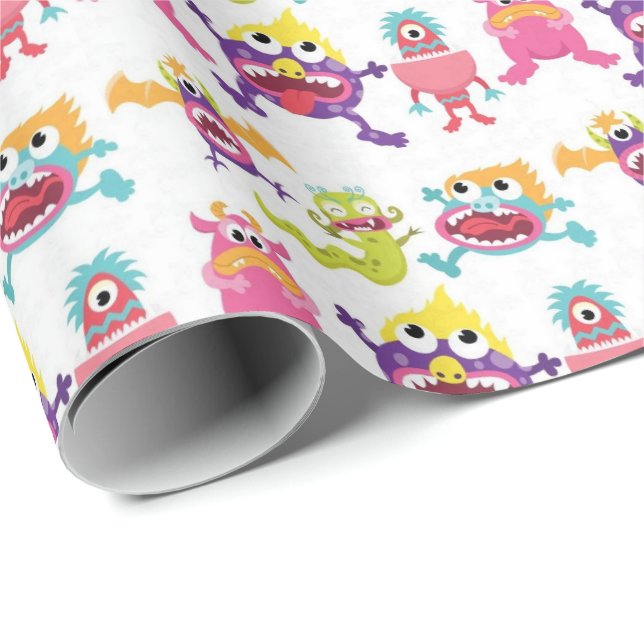 Papper radbrytning - Scary Monsters Presentpapper (Rullad Hörn)