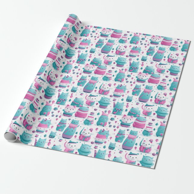 Papper radbrytning - Transgender-Pride Cats 1 Presentpapper (Utrullad)