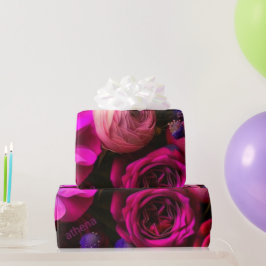 Papper radbyte för blommigt presentpapper