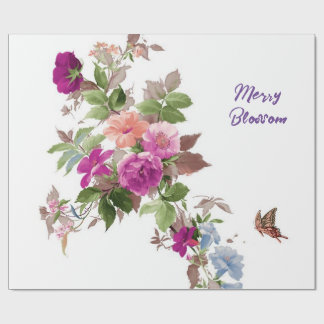 Papper radbyte för blommigt presentpapper