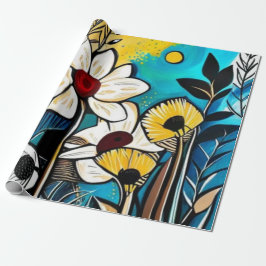 Papper radbyte för blommigt presentpapper