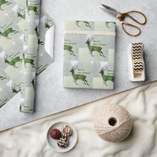 Papper radbyte för Hjort av god jul Presentpapper