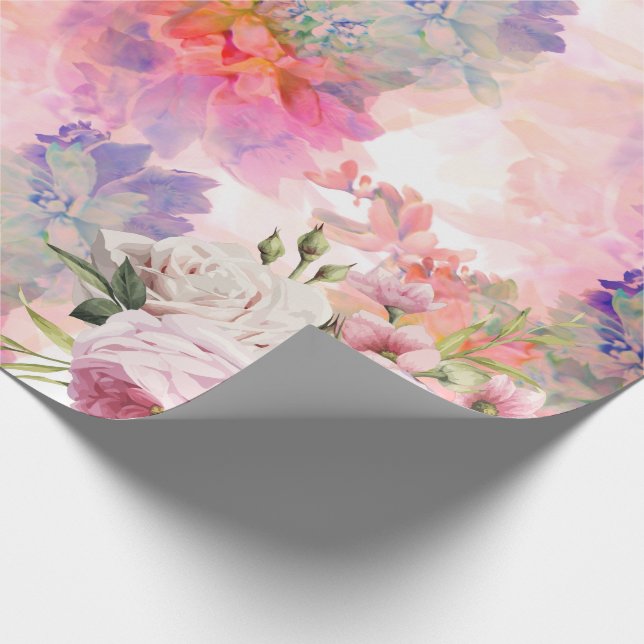 Papper radfärgsradbrytning av Blommigt  Presentpapper (Hörn)