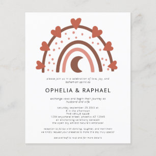 PAPPER Rainbow Terracotta QR Code Boho Bröllop Flygblad
