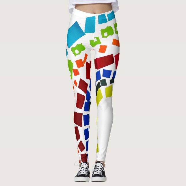 Papper regnbåge leggings (Framsida)