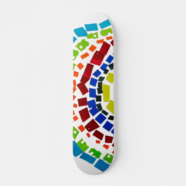 Papper regnbåge mini skateboard bräda 18,5 cm (Framsida)