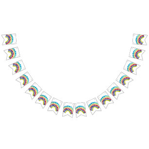 Papper regnbåge vimplar