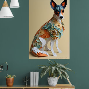 Papper Rococo Leksak Fox Terrier Pastel Färg Poster