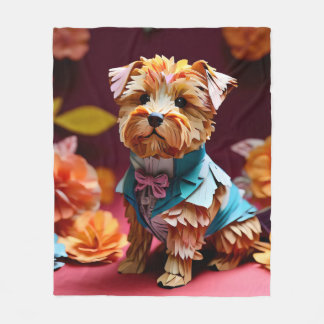 Papper Rococo Norfolk Terrier Pastel Färg Fleecefilt