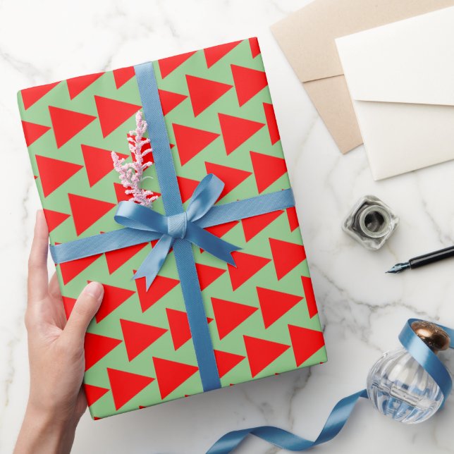 Papper röd Grönt enkel minimal geometrisk insvälln Presentpapper (Gifting)