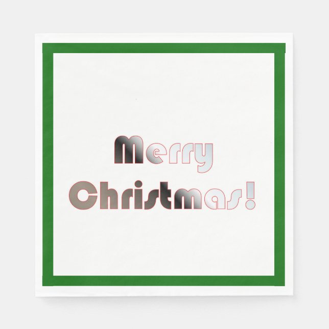 Papper röd, vit och Grönt Napkin Pappersservett (Framsidan)