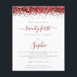 PAPPER | Röda Glitter 20:s inbjudan till första pa Flygblad<br><div class="desc">PAPPER inbjudan till Röda Glitter 20:e första part. Ett PAPPERT alternativ (inte kort) med underbart värde utan ENVELOPES på mindre storlek 4, 5 x 5, 6 tum och på budgetpris. (A6-standardkuvert är närmast storleka att passa). Glam vibes med gräns av faux red glitter överst på vardera sidan, och tjugo först...</div>