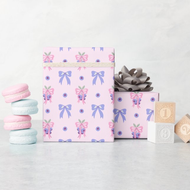 Papper röll för påfyllning av bläckblåbär och Möns Presentpapper (Baby Shower)
