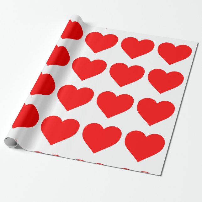 PAPPER ROMANTISK HJÄRTAVSTÄLLNING PRESENTPAPPER (Utrullad)
