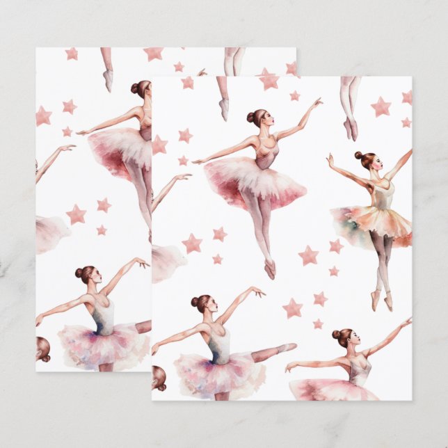 Papper Rosa Ballerina Dance Scrapbook (Fram/baksida)