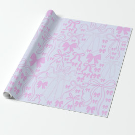 Papper Rosa Bow Girly Gift Wrap Presentpapper