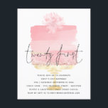 PAPPER Rosa Cake Script 21:a födelsedagsinbjudan  Flygblad<br><div class="desc">PAPPER Rosa Cake Script 21:a födelsedagsinbjudan. Ett PAPPERT alternativ (inte kort) med underbart värde utan ENVELOPES på mindre storlek 4, 5 x 5, 6 tum och på budgetpris. (A6-standardkuvert är närmast storleka att passa). Tjugoförsta är i en handskriven stil med detaljerna under täckt över på en rosa av söt blek...</div>