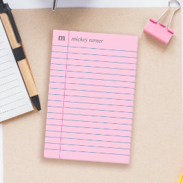 Papper Rosa för anteckningsbok Lägg till ditt namn Post-it Block