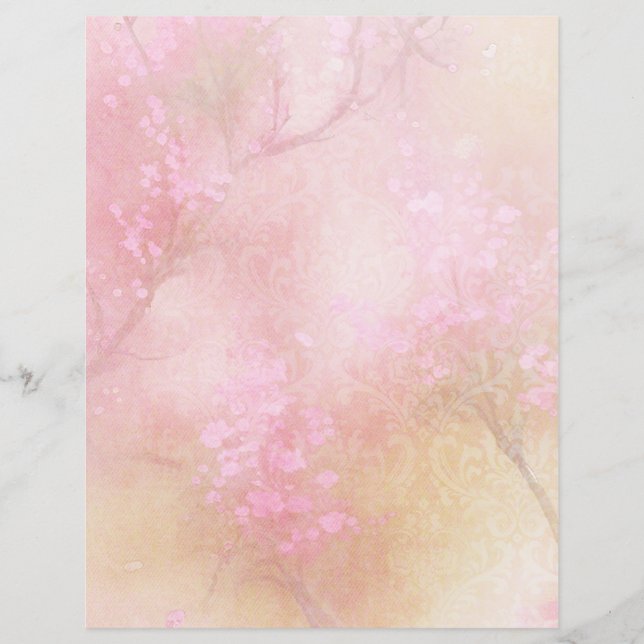 Papper rosa för skrotbok för skrapor och Blommigta (Framsida)