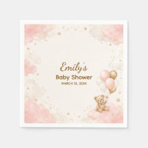Papper rosa nalleballong baby shower