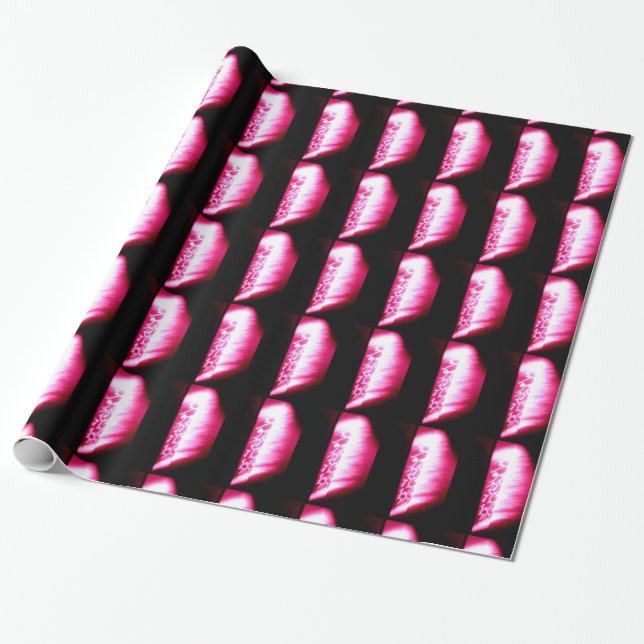 papper rosa och svart abstrakt presentpapper (Utrullad)