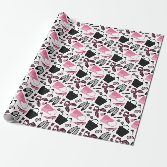 papper rosa och svart utformning av sak för giftig presentpapper (Utrullad)
