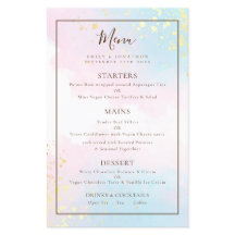 PAPPER | Rosa Teal Watercolor Bröllop Menu